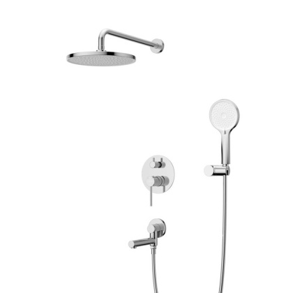 RELAX-VDSET-01 Душевой комплект встраиваемый с изливом (смеситель встраиваемый, верхний душ, ручной душ со шлангом, штуцер с держателем), хром RELAX-VDSET-01 Душевой комплект встраиваемый с изливом (смеситель встраиваемый, верхний душ, ручной душ со шлангом, штуцер с держателем), хром