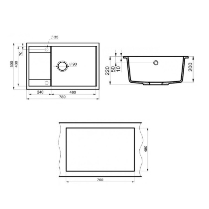 Мойка кухонная Point Велета 78 PN3002B, черный Мойка кухонная Point Велета 78 PN3002B, черный