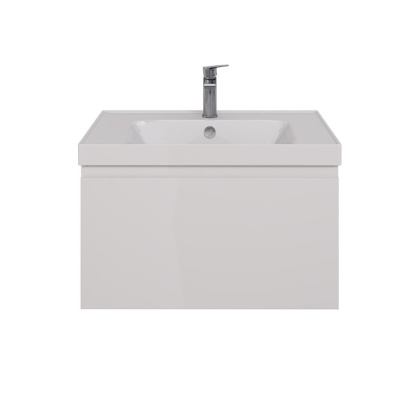 Тумба Lemark VEON MINI 70см под 1 раковину, подвесная,1 ящик, цвет корпуса, фасада: Белый глянец