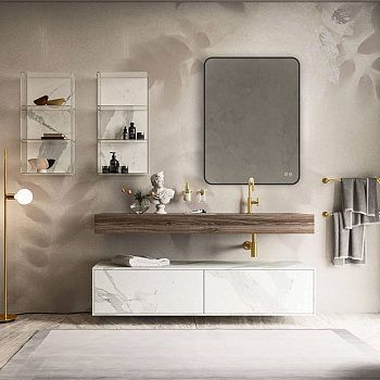 Зеркало LED VLM-3VC600B-2 600х800 c сенсорным выключателем и диммером, антизапотевание Зеркало LED VLM-3VC600B-2 600х800 c сенсорным выключателем и диммером, антизапотевание