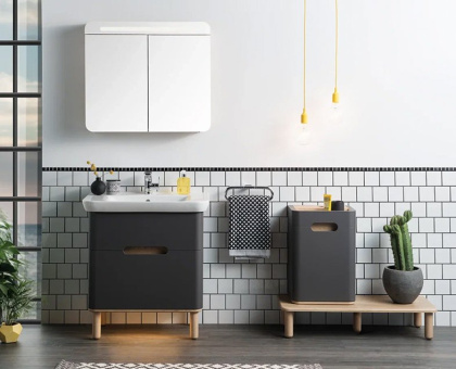 Тумба с раковиной Vitra Sento 78 60836 антрацит