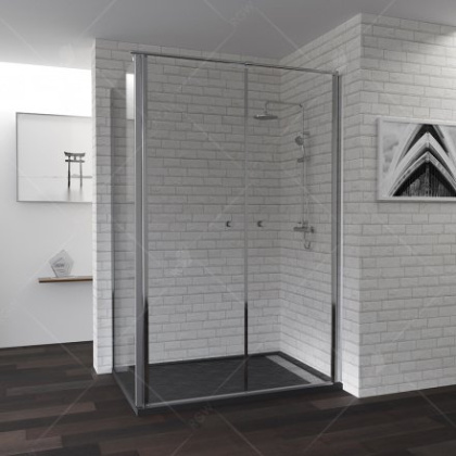 Душевой уголок RGW PA-47, 04084720-11, 120 х 100 x 185 см, дверь распашная, стекло прозрачное, хром