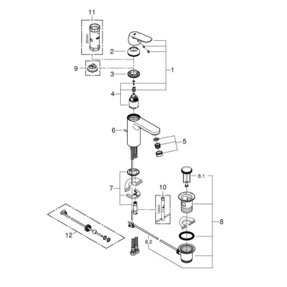 Смеситель для раковины Grohe Eurosmart Cosmopolitan 23325000 хром Смеситель для раковины Grohe Eurosmart Cosmopolitan 23325000 хром