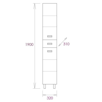 Пенал Onika Балтика 32 напольный, белый, универсальный Пенал Onika Балтика 32 напольный, белый, универсальный
