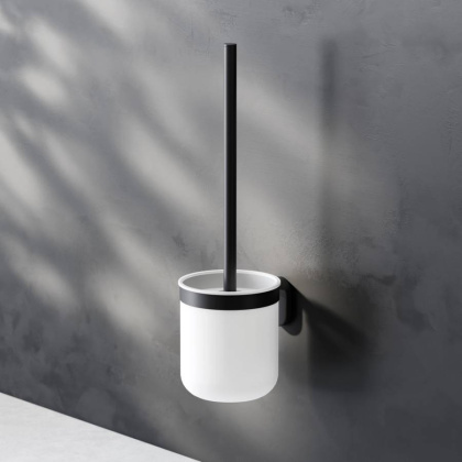 Стойка с туалетной щеткой X-Joy, 37,8х9,8х11,4 см, черная, A8433322