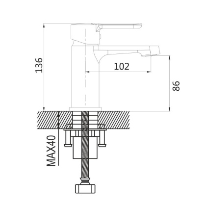 Смеситель для раковины латунь, белый S8101F