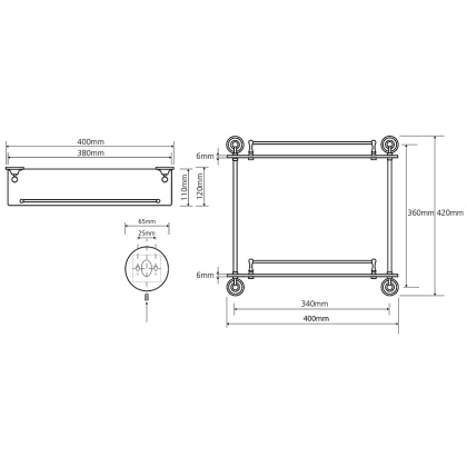 Стеклянная полка Bemeta Retro chrom 144301122 Хром Стеклянная полка Bemeta Retro chrom 144301122 Хром