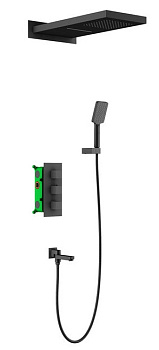 Душевая система Timo Petruma SX-5079/03SM скрытого монтажа с термостатом, черная матовая