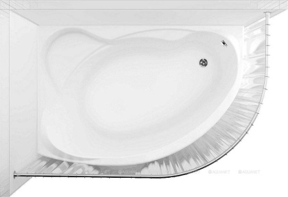 Карниз для ванны Aquanet Capri полукруглый, 160х100, хром
