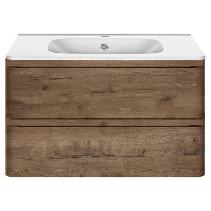 База под раковину Vico 800 подвесная, 2 выкатных ящика soft close, V.Oak