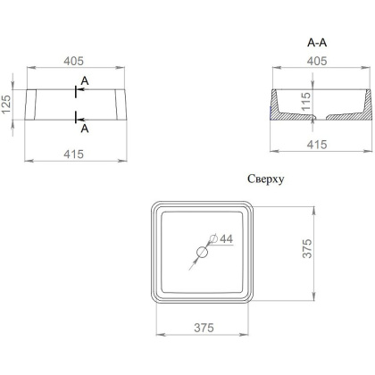 Раковина Salini Gloria 02 41х41 1102202M