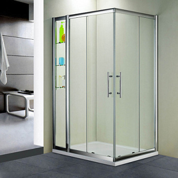 Душевой уголок RGW HO-43, 03064381-11, 80 х 110 x 195 см, дверь раздвижная, стекло прозрачное, хром