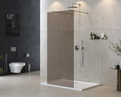 LIBERTA-L-2-105-120-C-NERO Душевая перегородка с возможностью двустороннего входа, стекло прозрачное, профиль чёрный, 1050x1200x1950 мм