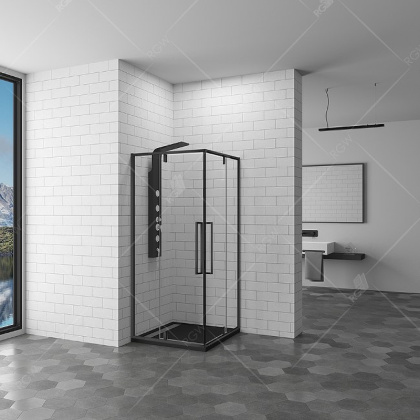 Душевой уголок RGW Stilvoll SV-33-B 100х100 06323300-14 профиль Черный стекло прозрачное
