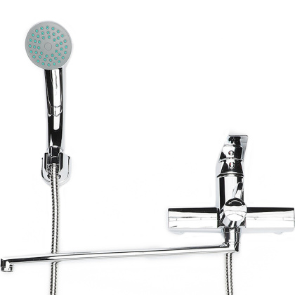 Смеситель для ванны OneLife P02-218cr с душ.набором, полимерный