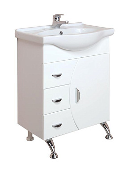 Тумба Onika Луна 60 напольная, белая (ум. Селигер 60) Тумба Onika Луна 60 напольная, белая (ум. Селигер 60)