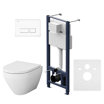 IS47001.701700 Инсталляция с клавишей Pro S Белый с подвесным унитазом Spirit V2.0 FlashClean с сид м/л