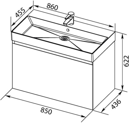 Тумба под раковину Aquanet Нью-Йорк 85 орех