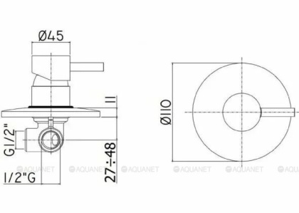Смеситель для душа Paffoni Light LIG011HG (с внутренней частью)