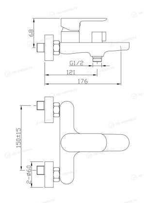 Смеситель для ванны/душа Agger Gorgeous A0210044