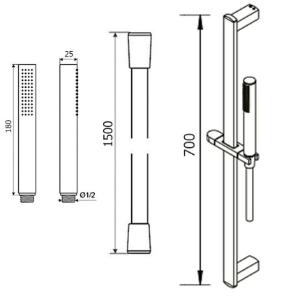 Душевой гарнитур на штанге EXCELLENT Lino AREX.SS.060CR (хром) Душевой гарнитур на штанге EXCELLENT Lino AREX.SS.060CR (хром)