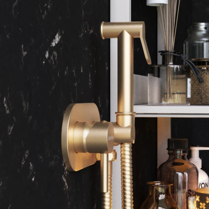 214000000 Option, Смеситель монтируемый в стену, с гиг.душем, бронза