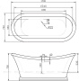Акриловая ванна BELBAGNO BB09, 1700x740x600