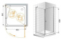 ELENA-W-A-1-90-P-Cr-R Душевой уголок