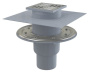 Сливной трап 105×105/50/75 мм прямой сток, решетка из нержавеющей стали, фланец из нержавеющей стали, воротник изоляции 2–го уровня, гидрозатвор комбинированный SMART