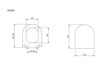 Сиденье с крышкой (soft close, slim) Taormina/Jet Flush,дюропласт, матовый серый, арт .A0333-006, шт