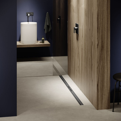 Профиль для душа TECEdrainprofile, 1200 мм, PVD Brushed Black Chrome