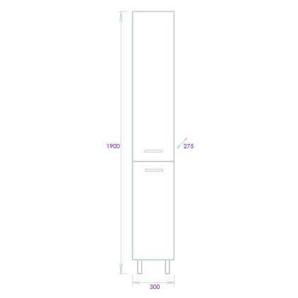 Пенал Onika Коралл 30 напольный, белый, универсальный