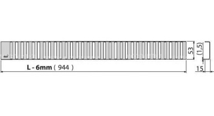 Решетка для водоотводящего желоба, нержавеющая сталь-глянец