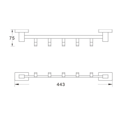 Планка с 5 крючками, SG5651T Shevanik, Оружейная сталь