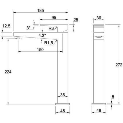 Смеситель для умывальника OMNIRES FRESH FR7112MCR (хром)
