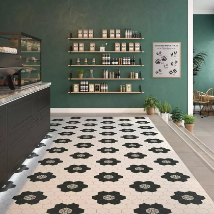 Плитка настенная SG1011N Кальсада Белый (12см*10,4см*7мм) (72шт/0,673м2) Шестиугольник, м2