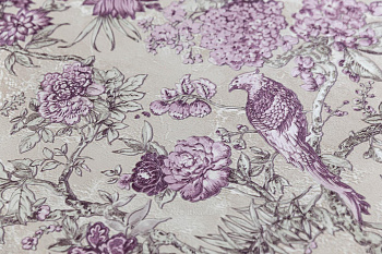 Обои виниловые Азулежу мотив, бежево-фиолетовый Обои виниловые Азулежу мотив, бежево-фиолетовый