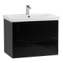Тумба с раковиной подвесная BelBagno MARINO-CER 70 Nero Lucido, раковина белая