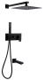 Душевая система ABBER Daheim AF8217B скрытого монтажа с изливом, черная матовая