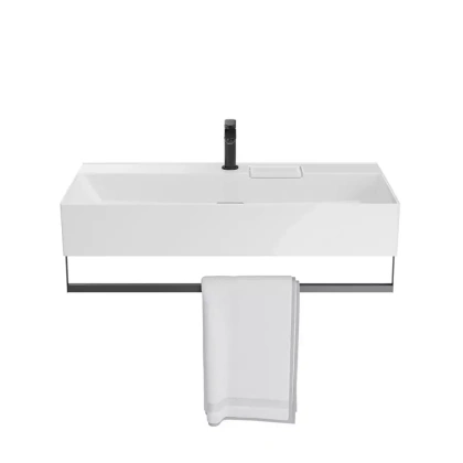 Держатель для полотенец к раковинам LOGICA 90 с крепежом, черный матовый Держатель для полотенец к раковинам LOGICA 90 с крепежом, черный матовый