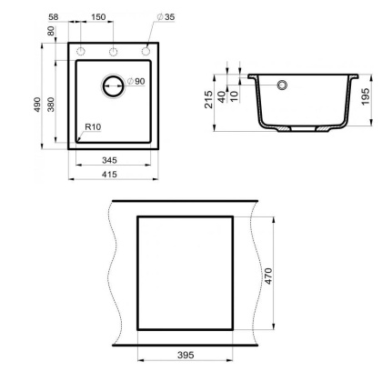 Мойка кухонная Point Динара 42 PN3004W, белый Мойка кухонная Point Динара 42 PN3004W, белый