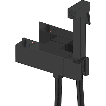 Гигиенический душ с термостатом Rose R965H, черный