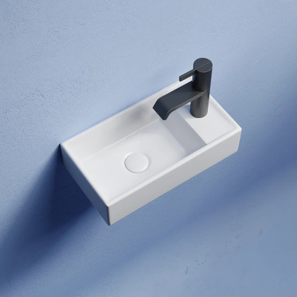 Умывальник подвесной прямоугольный (чаша слева, отверстие под смеситель справа) Element 407*217*100 Умывальник подвесной прямоугольный (чаша слева, отверстие под смеситель справа) Element 407*217*100