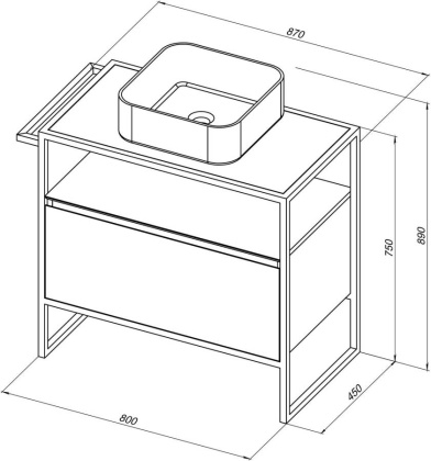 Тумба под раковину Allen Brau Priority 80 1.31002.AM антрацит матовый Тумба под раковину Allen Brau Priority 80 1.31002.AM антрацит матовый