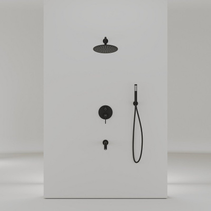 Душевой комплект SANCOS Select встраиваемый для душа, цвет черный матовый, арт. SC3004MB