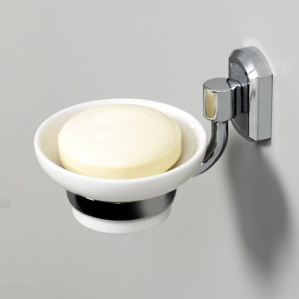 Мыльница, 10,2х13х12 см, белая, K-24129