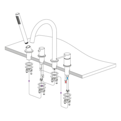 Смеситель Timo Saona 2320/16Y на борт ванны, белый матовый