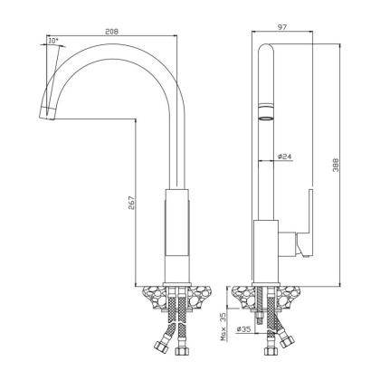 Смеситель д/кухни GRANADA, арт. 05430GN