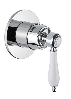 APHRODITE-DIM2-03/24-Bi Встраиваемый однорычажный смеситель для душа, исполнение золото 24 карат, ручки белые