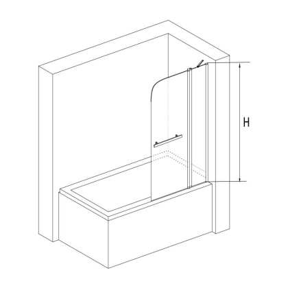 Шторка на ванну RGW Screens SC-12 100х150 03111210-11 профиль Хром стекло прозрачное